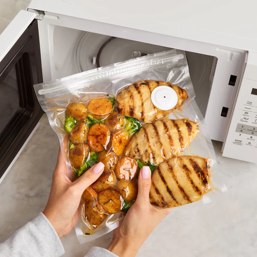 Mini Handheld Vacuum Sealer + Reusable Bags | Keep Food Fresh 5× Longer