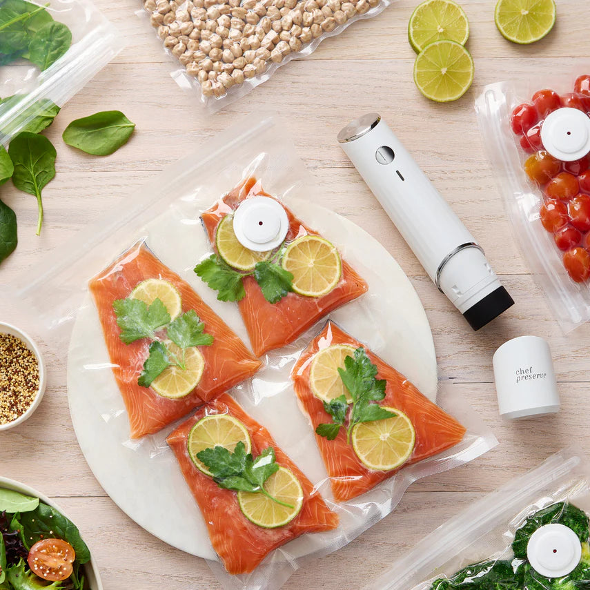 Mini Handheld Vacuum Sealer + Reusable Bags | Keep Food Fresh 5× Longer