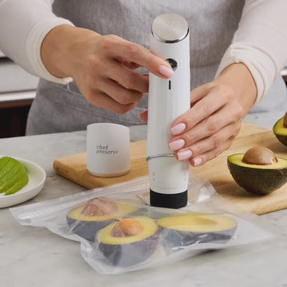 Mini Handheld Vacuum Sealer + Reusable Bags | Keep Food Fresh 5× Longer